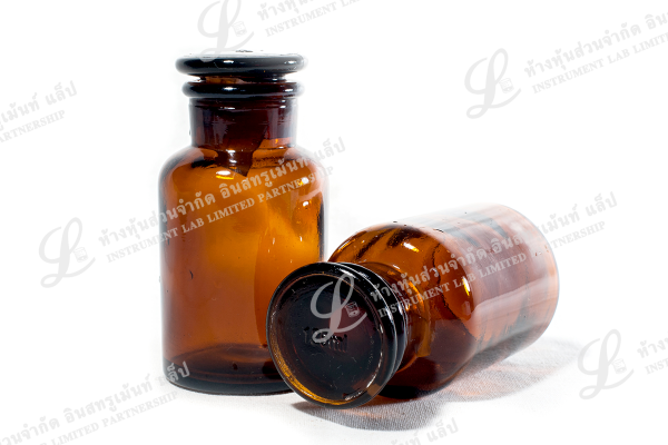 ขวดแก้วปากกว้างสีชา Reagent Bottle